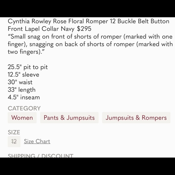 Cynthia Rowley Rose Floral Romper 12 Buckle Belt - Picture 13 of 13